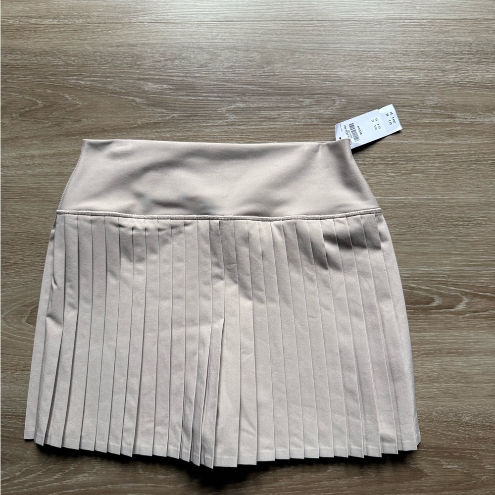Cream Pleated Skirt